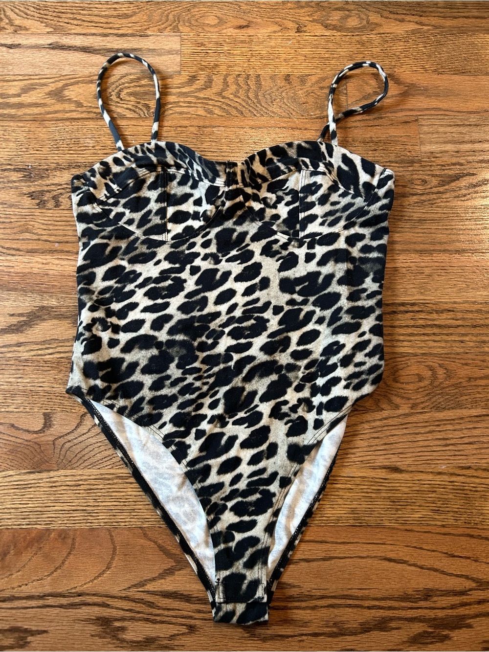 Mango Leopard Print Bodysuit NWT Size Large *runs very small